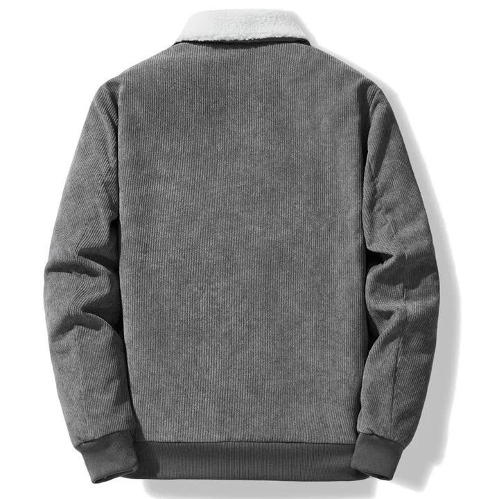 Henry - Manteau Côtelé d'Hiver Homme Doublé en Polaire avec Col Montant