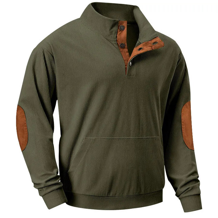 Kaym - Sweatshirt Homme à Col Montant et Manches Longues avec Poches