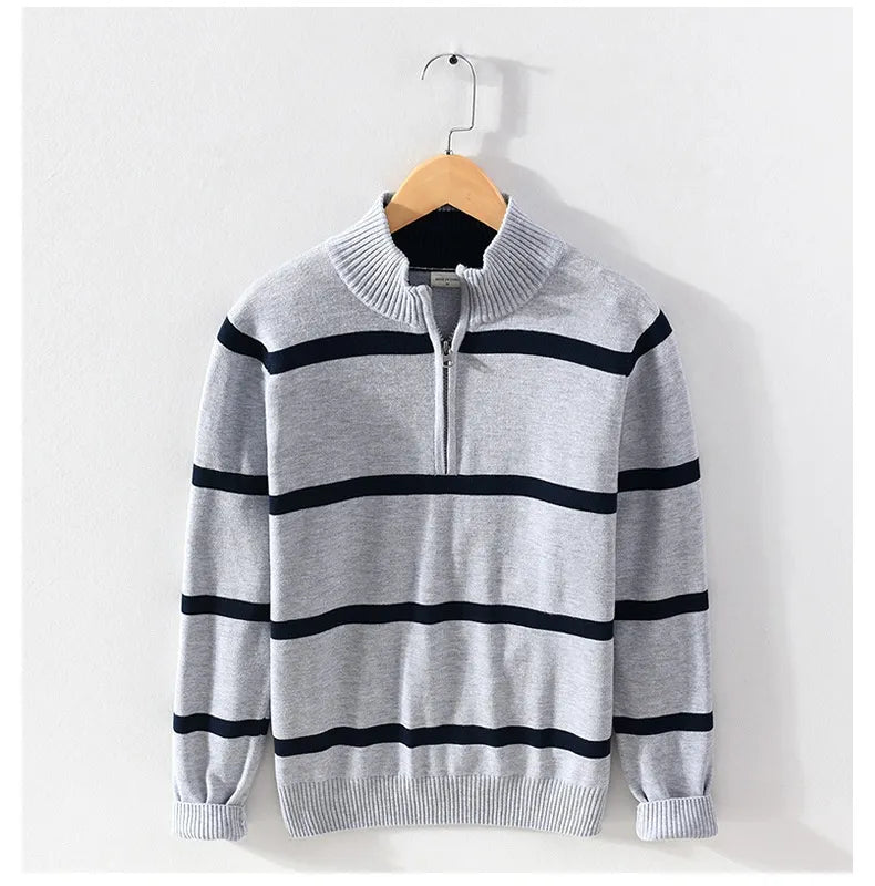 Luc - Pull Homme Col Roulé Décontracté à Demi-Zip