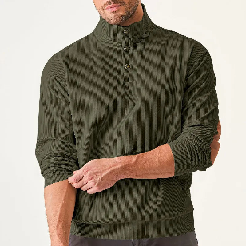Kaym - Sweatshirt Homme à Col Montant et Manches Longues avec Poches
