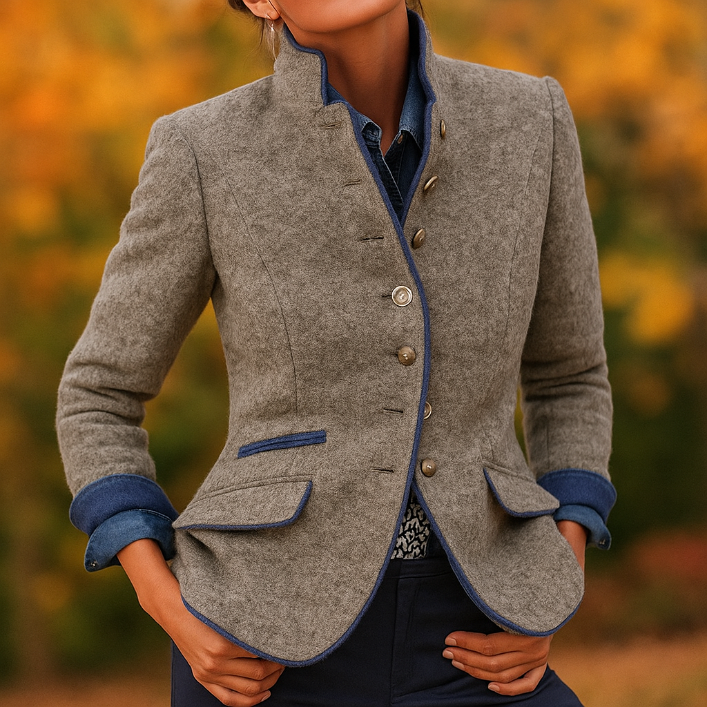 Veste en laine élégante avec boutons métalliques - Zoe
