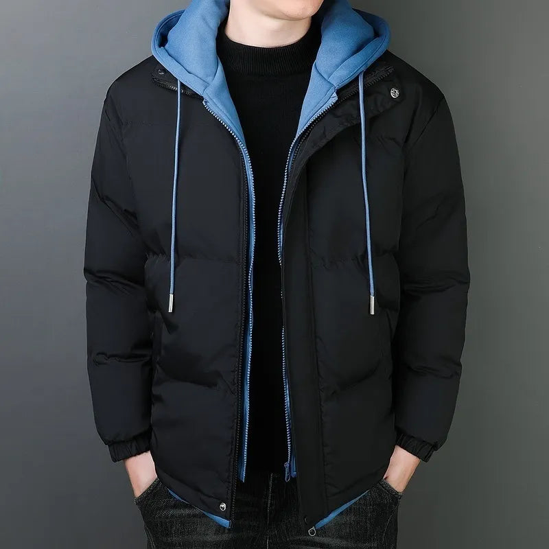 Gaston - Veste Homme en Coton Épaissie avec Capuche Résistante au Vent