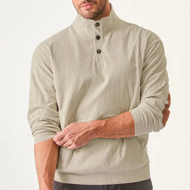 Kaym - Sweatshirt Homme à Col Montant et Manches Longues avec Poches