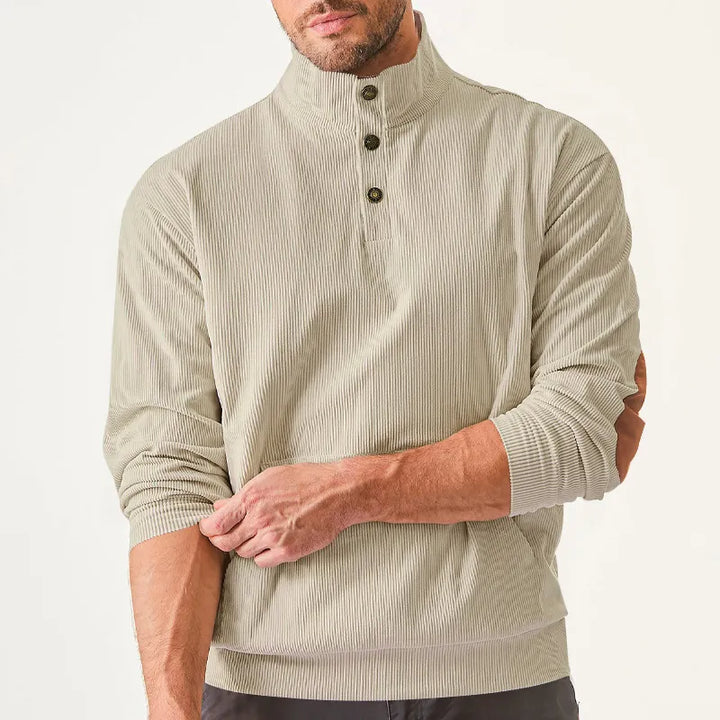 Kaym - Sweatshirt Homme à Col Montant et Manches Longues avec Poches