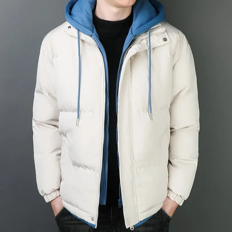 Gaston - Veste Homme en Coton Épaissie avec Capuche Résistante au Vent