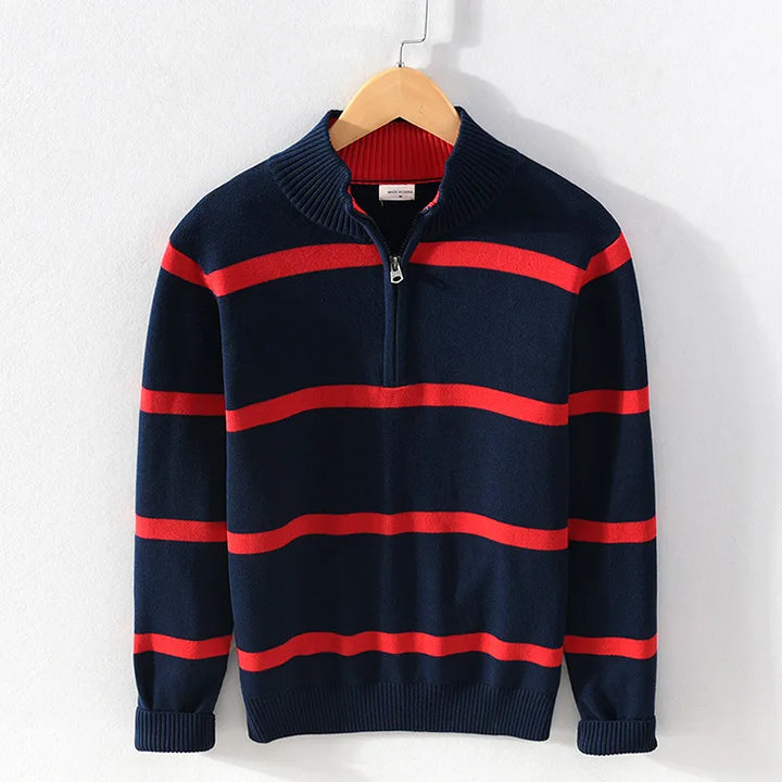 Luc - Pull Homme Col Roulé Décontracté à Demi-Zip