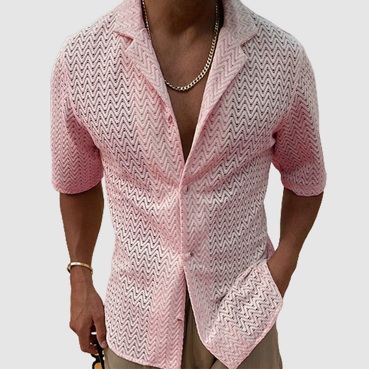 Aaron - Chemise tricotée de couleur unie