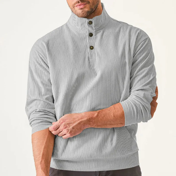 Kaym - Sweatshirt Homme à Col Montant et Manches Longues avec Poches