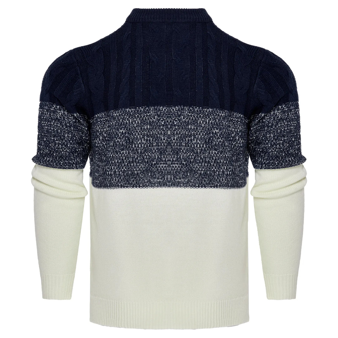 Giam - Pull Décontracté Homme à Manches Longues Tricot à Blocs de Couleur