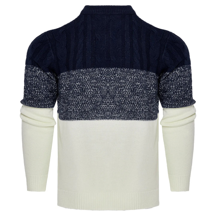 Giam - Pull Décontracté Homme à Manches Longues Tricot à Blocs de Couleur