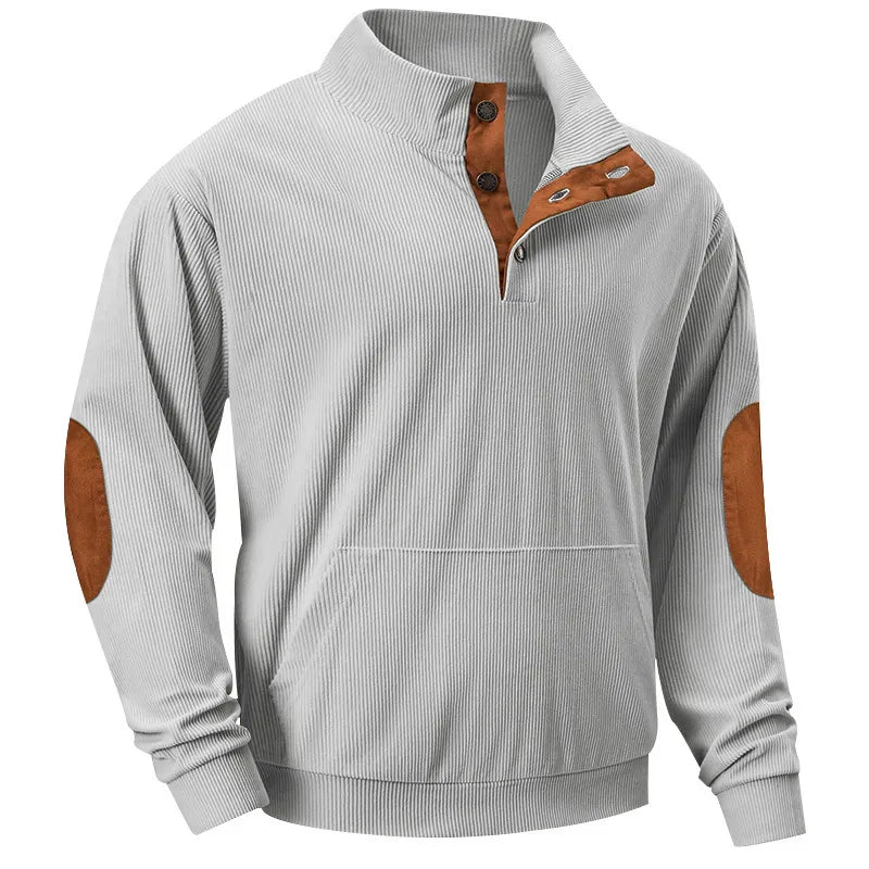Kaym - Sweatshirt Homme à Col Montant et Manches Longues avec Poches