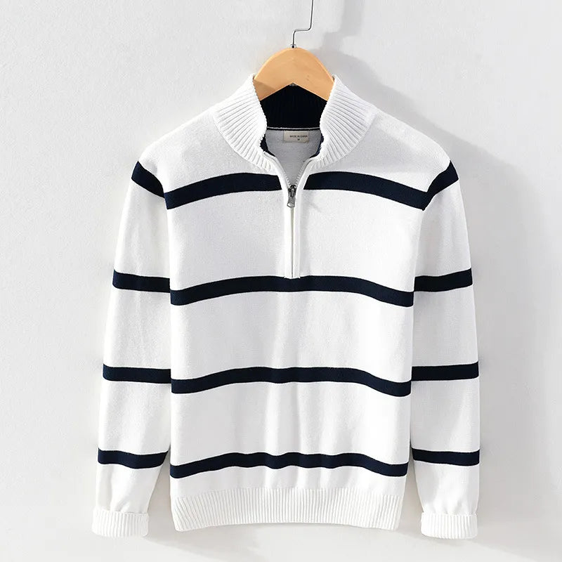 Luc - Pull Homme Col Roulé Décontracté à Demi-Zip