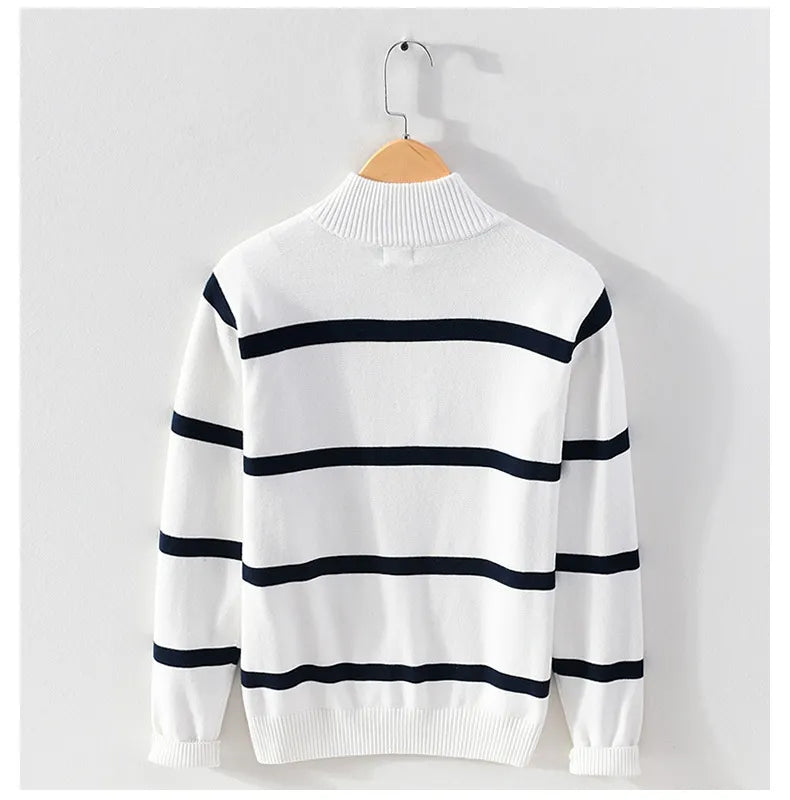 Luc - Pull Homme Col Roulé Décontracté à Demi-Zip