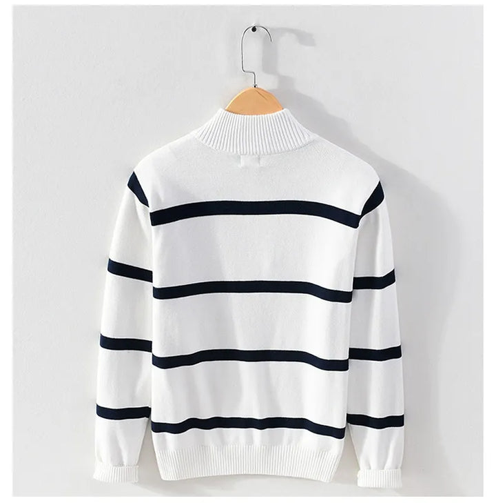 Luc - Pull Homme Col Roulé Décontracté à Demi-Zip