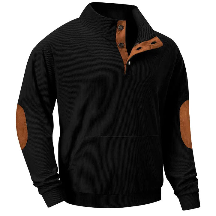 Kaym - Sweatshirt Homme à Col Montant et Manches Longues avec Poches