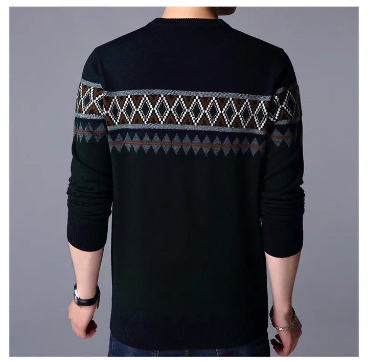 Thomas - Pull Tricoté Homme Col Rond à Blocs de Couleur