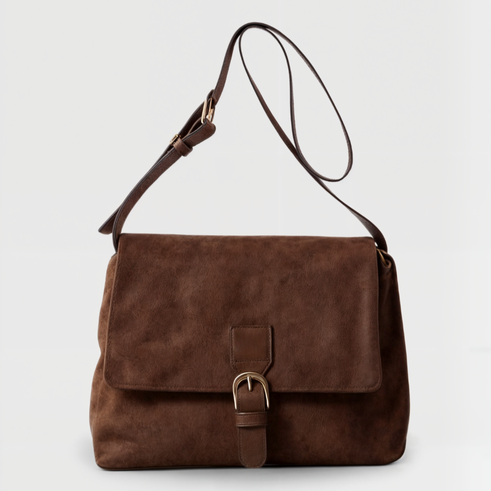 Sac à bandoulière rétro en daim pour femme avec boucle - Ciel