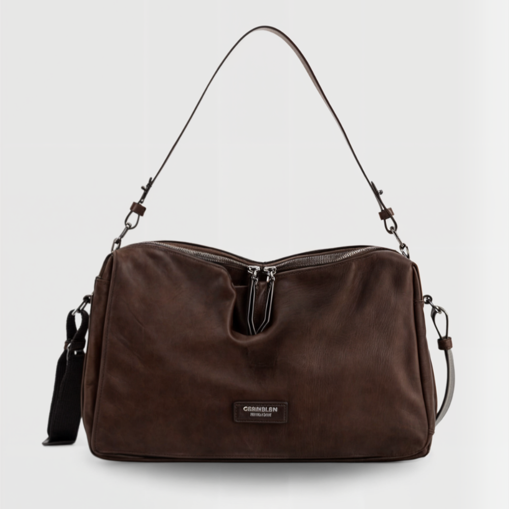 Sac à bandoulière en cuir végétalien marron - Greta