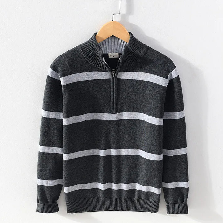 Luc - Pull Homme Col Roulé Décontracté à Demi-Zip