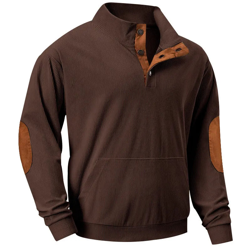 Kaym - Sweatshirt Homme à Col Montant et Manches Longues avec Poches