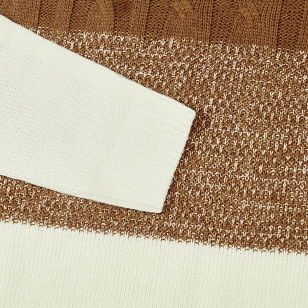 Giam - Pull Décontracté Homme à Manches Longues Tricot à Blocs de Couleur