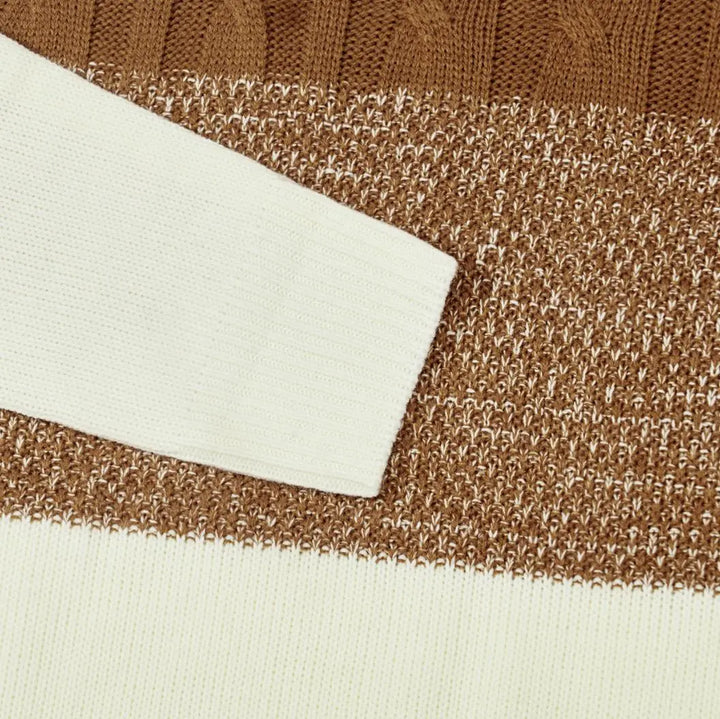 Giam - Pull Décontracté Homme à Manches Longues Tricot à Blocs de Couleur