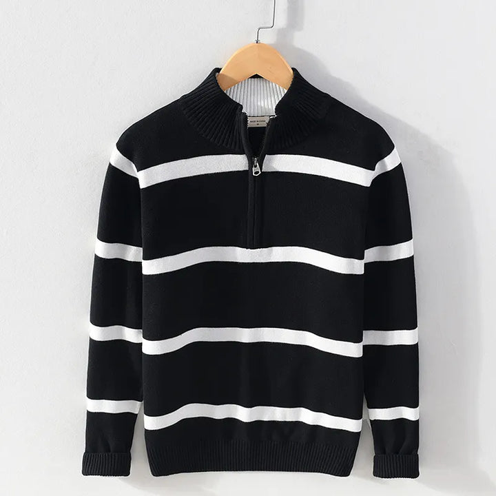 Luc - Pull Homme Col Roulé Décontracté à Demi-Zip