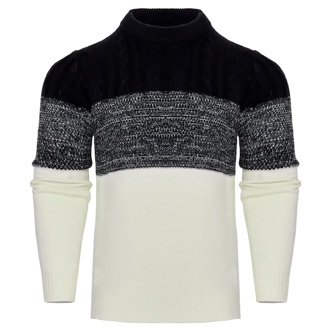 Giam - Pull Décontracté Homme à Manches Longues Tricot à Blocs de Couleur