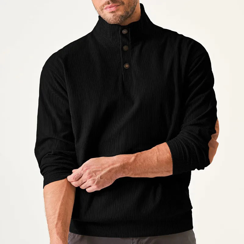 Kaym - Sweatshirt Homme à Col Montant et Manches Longues avec Poches
