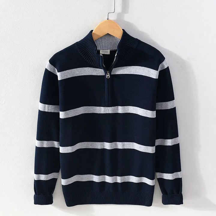 Luc - Pull Homme Col Roulé Décontracté à Demi-Zip
