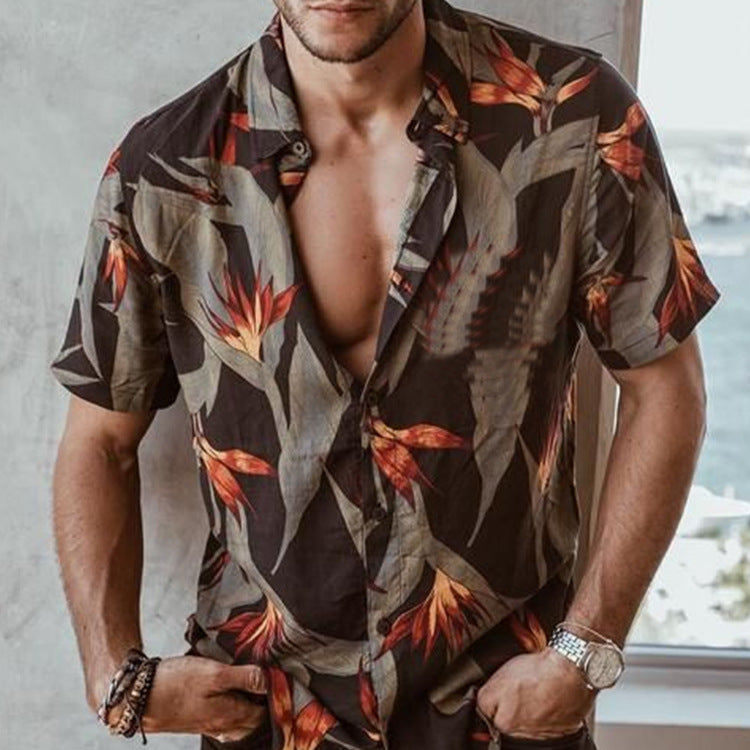 Toro - Chemise à manches courtes pour homme à imprimé tropical