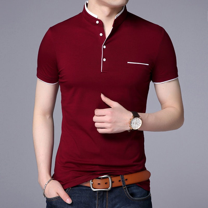 Polo homme en coton à manches courtes et col moderne - Álvaro