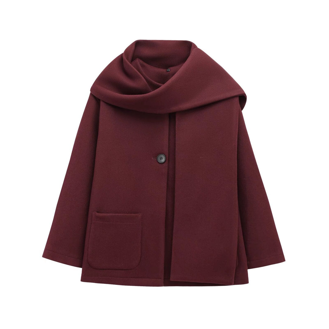 Manteau pour femme de style français avec col enveloppant - Nèora