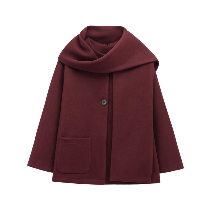 Manteau pour femme de style français avec col enveloppant - Nèora
