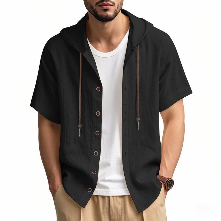 Chemise à capuche en coton pour hommes, style décontracté - Elias