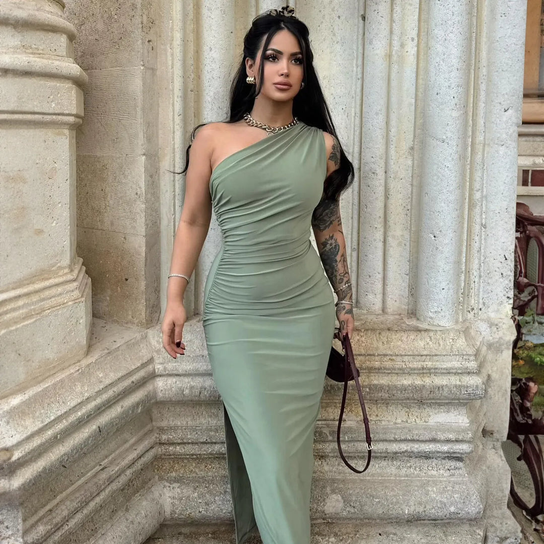 Robe sans manches avec fente latérale noire - Alessia