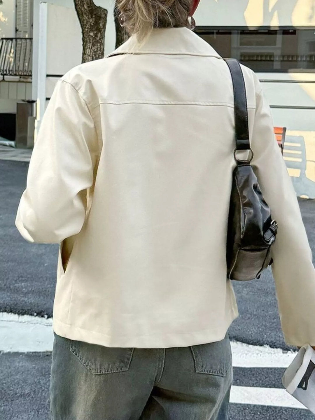 Veste effet cuir pour femme avec fermeture éclair sur le devant - Kendra