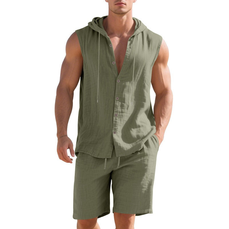 Ensemble sans manches pour hommes en tissu léger d'été - Mauro