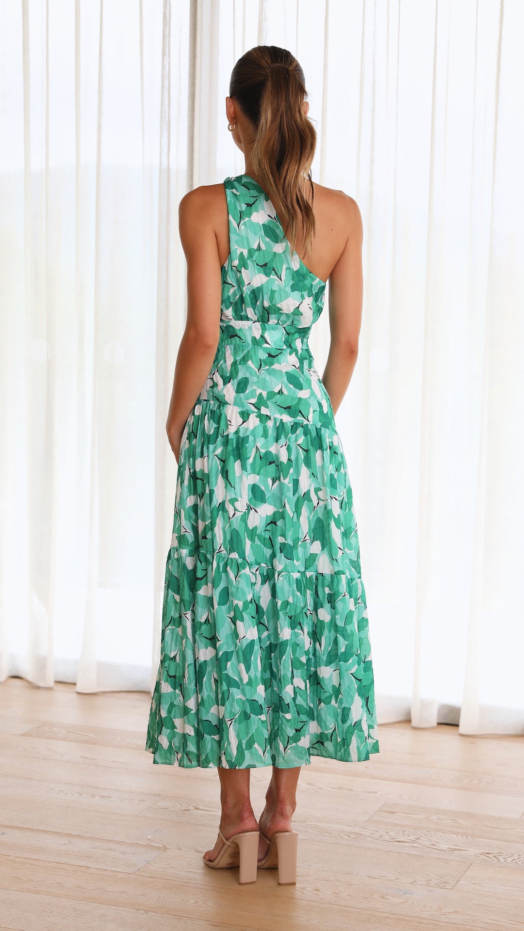 Cory - Robe à une épaule à imprimé floral