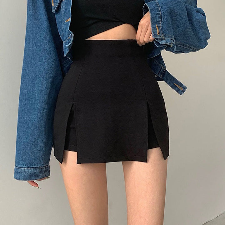 Mini-jupe taille haute élégante et moderne, parfaite pour les looks sophistiqués et à la mode