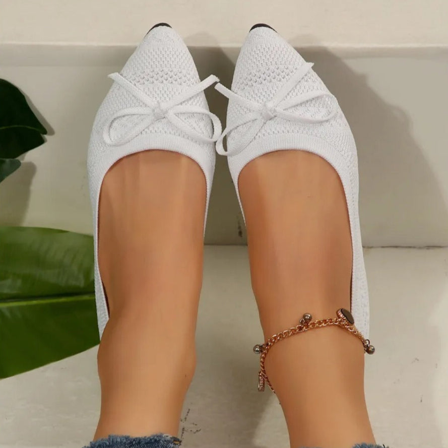 Ballerines pour femmes en maille respirante avec nœud décoratif - Camila