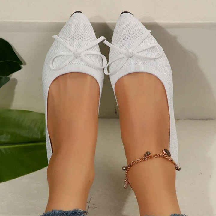 Ballerines pour femmes en maille respirante avec nœud décoratif - Camila