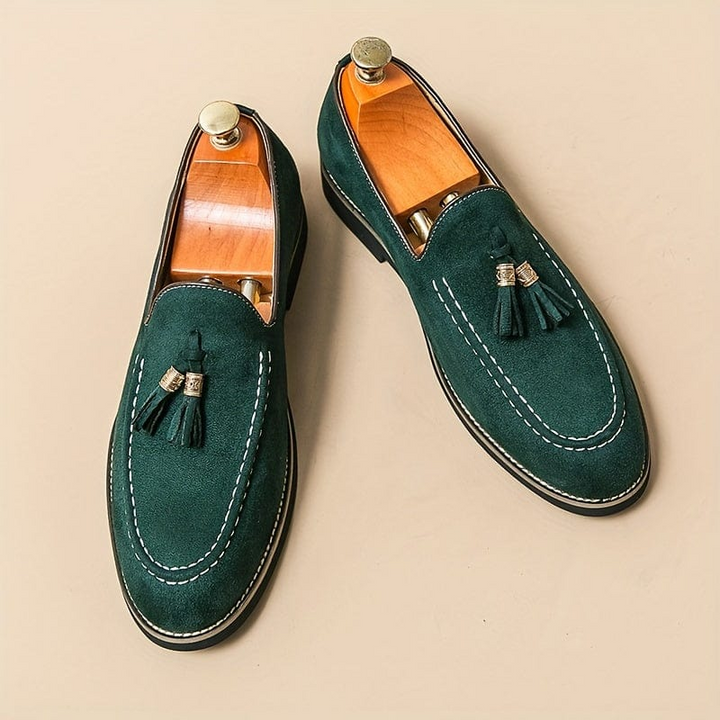 Bellagio Elegant Tasseled Suede Loafer Shoes