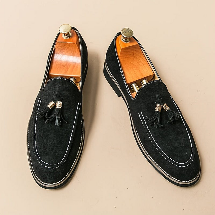 Bellagio Elegant Tasseled Suede Loafer Shoes