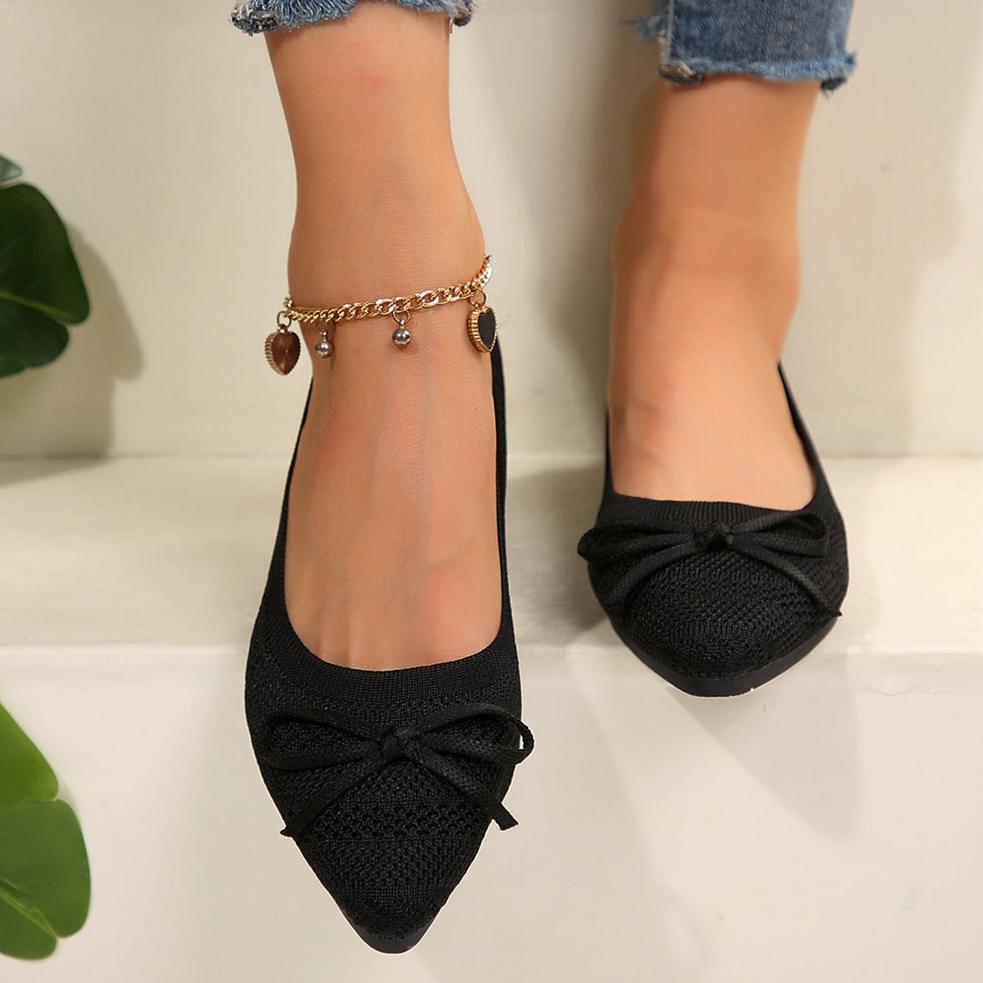 Ballerines pour femmes en maille respirante avec nœud décoratif - Camila