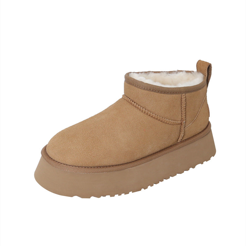 Bottines d'hiver pour femmes en daim avec semelle épaisse - Helena