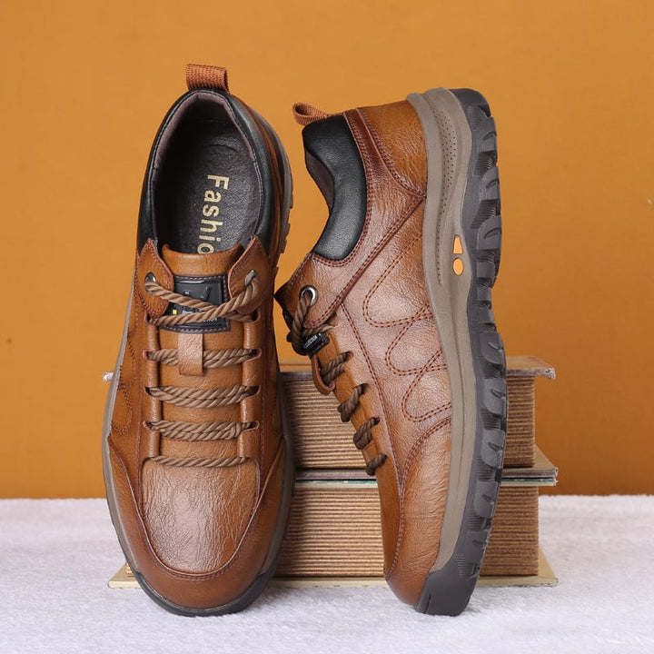 Bottes en cuir pour hommes avec doublure chaude et semelle résistante - Ian