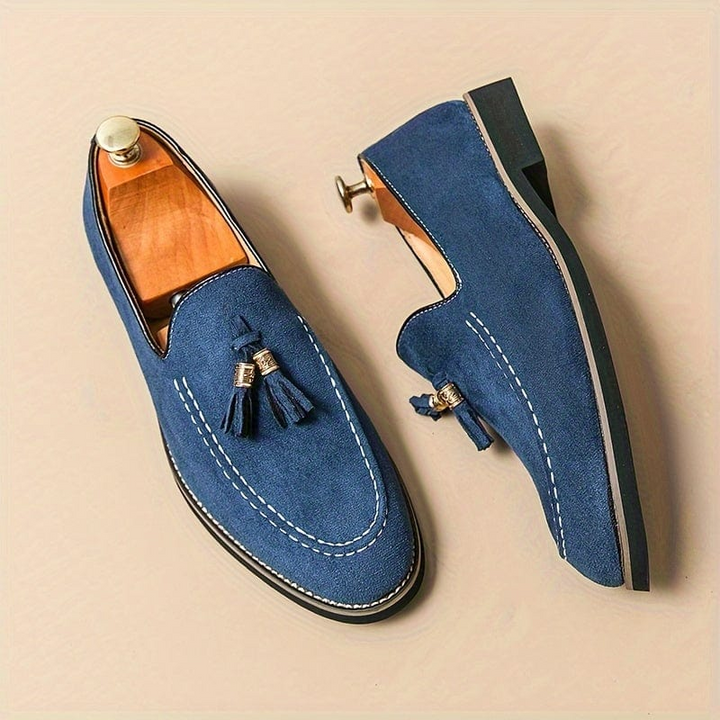 Bellagio Elegant Tasseled Suede Loafer Shoes