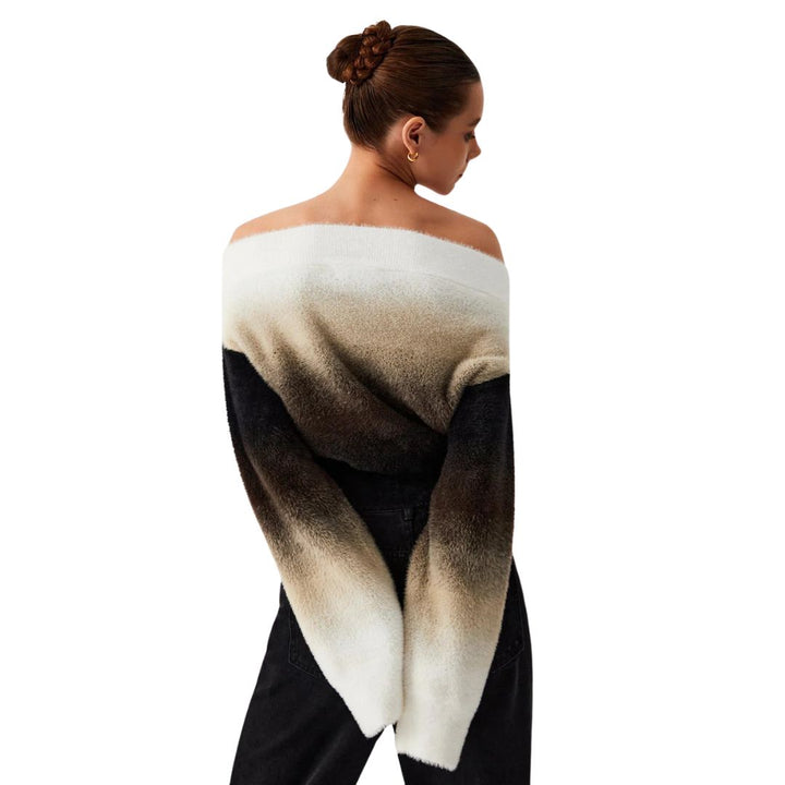 Clarissa - Pull en maille moelleux à gradient sans épaules