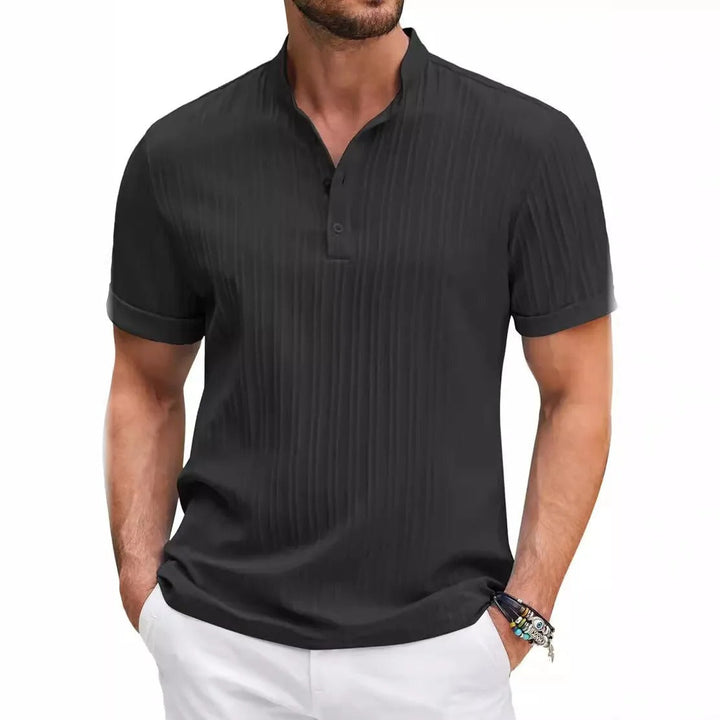 Chemise décontractée pour hommes avec col mao - Daniel